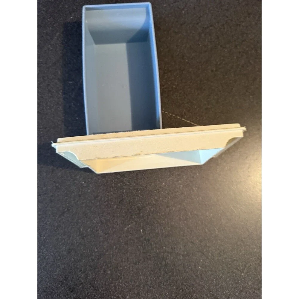 Vintage Tupperware Butter Dish Covered Container Blue & White Cottagecore Twee